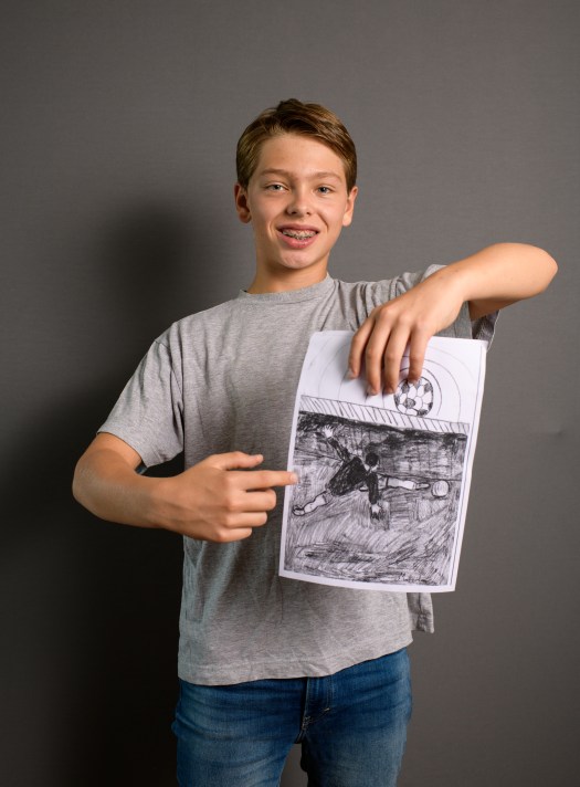 GENEVA, SWITZERLAND - SEPTEMBER 20:  Malcom poses for a photo during a UEFA Foundation for children drawing contest for SCUP 2020 photoshoot on September 20, 2019 in Geneva, Switzerland. (Photo by Harold Cunningham - UEFA/UEFA via Getty Images)