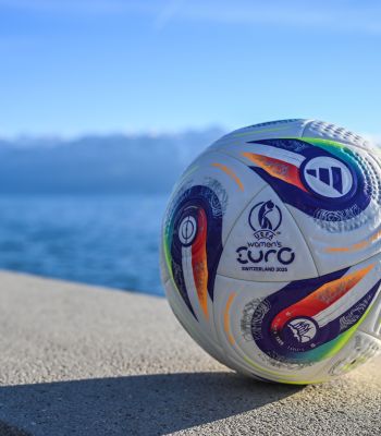 LAUSANNE, SWITZERLAND - DECEMBER 15: General view of Konektis the UEFA Women's Euro 2025 Match Ball on December 15, 2024 in Lausanne, Switzerland. (Photo by Chris Ricco - UEFA/UEFA via Getty Images)